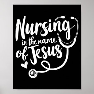 Poster Soins au nom de l'infirmière chrétienne jésus 