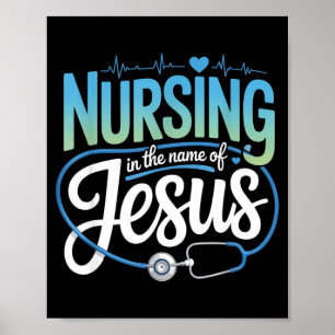 Poster Soins au nom de l'infirmière chrétienne jésus Nurs