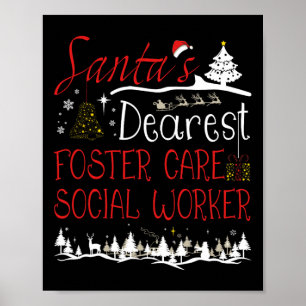 Poster Soins d'accueil Social Worker Xmas Job Cute Christ