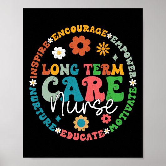 Poster Soins de longue durée Infirmière Cute Retro Ltc Ap (Devant)