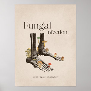Poster Soins des pieds pour infection fongique vintage
