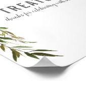 Poster Soins élégants Table Rose Bébé Sprinkle Douche (Coin)