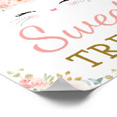 Poster Soins sucrés / Cute lapin lapin Blush Gold Floral (Coin)