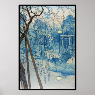 Poster Soir brumeux à l'étang Shinobazu, Tokyo Kasamatsu