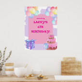 Poster Soirée : Anniversaire violet et rose (Cuisine)