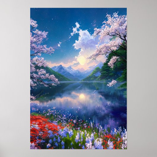 Poster Soirée au lac Enchanting (Devant)