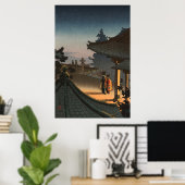 Poster Soirée au temple Miidera par Tsuchiya Koitsu (Bureau à domicile)