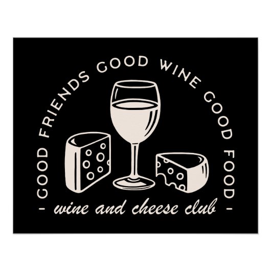 Poster Soirée au vin et au fromage (Devant)