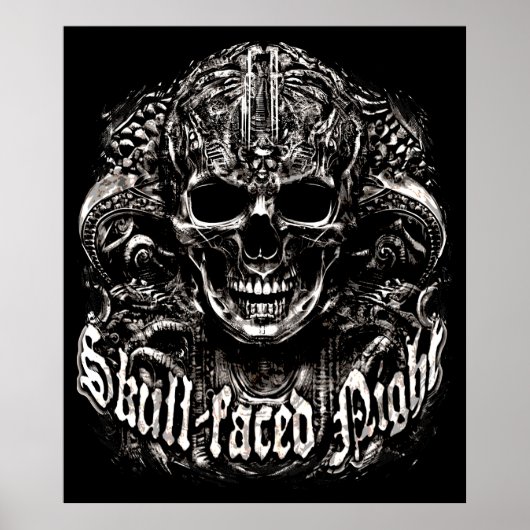 Poster Soirée au visage crânien (Devant)