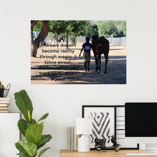 Poster soirée cheval et cavalier (Bureau à domicile)