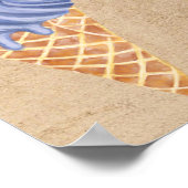 Poster Soirée Crème Glace Bébé Fille 2 ans Anniversaire (Coin)