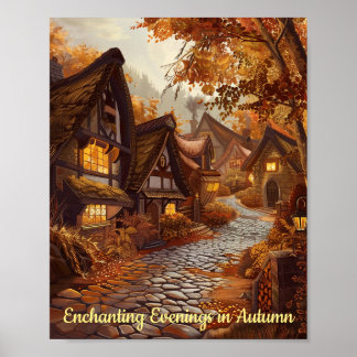 Poster Soirée d'automne envoûtante dans un village de liv