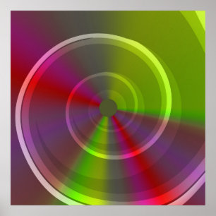 Poster Soirée Dawn Psychedelic Hypnotic Swirl