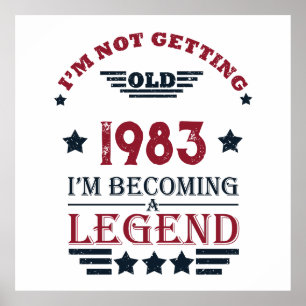 Poster Soirée de 40 ans vintage personnalisée