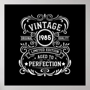 Poster Soirée de 40 ans vintage personnalisée