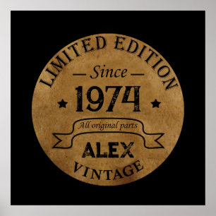 Poster Soirée de 50 ans vintage personnalisée