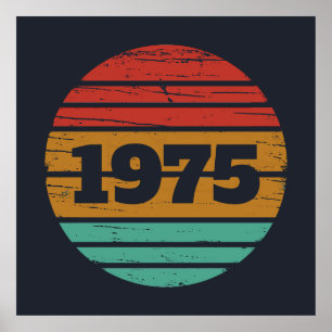 Poster Soirée de 50 ans vintage personnalisée