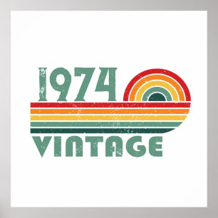 Poster Soirée de 50 ans vintage personnalisée