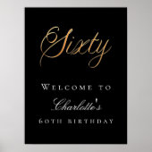 Poster Soirée de 60e anniversaire en or noir (Devant)