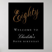 Poster Soirée de 80e anniversaire en or noir (Devant)