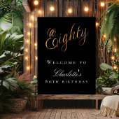 Poster Soirée de 80e anniversaire en or noir