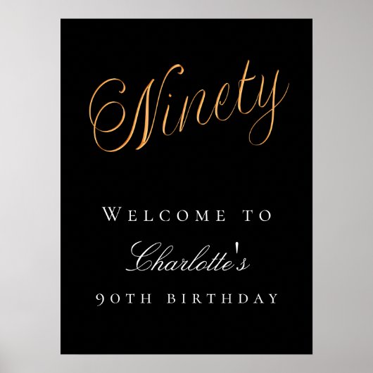 Poster Soirée de 90e anniversaire en or noir (Devant)