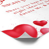 Poster Soirée de date valentine Signe de douche de mariag (Coin)