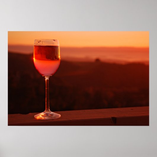 Poster Soirée de dégustation de vins du coucher du soleil (Devant)