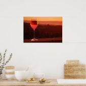 Poster Soirée de dégustation de vins du coucher du soleil (Cuisine)