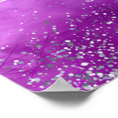 Poster Soirée de jeune fille en rose néon violet dernière (Coin)