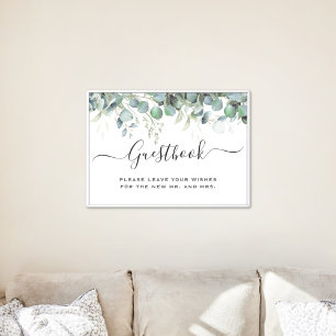 Poster Soirée de mariage simple Eucalyptus Green