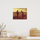 Poster Soirée de prière de Jean-François Millet (Cuisine)