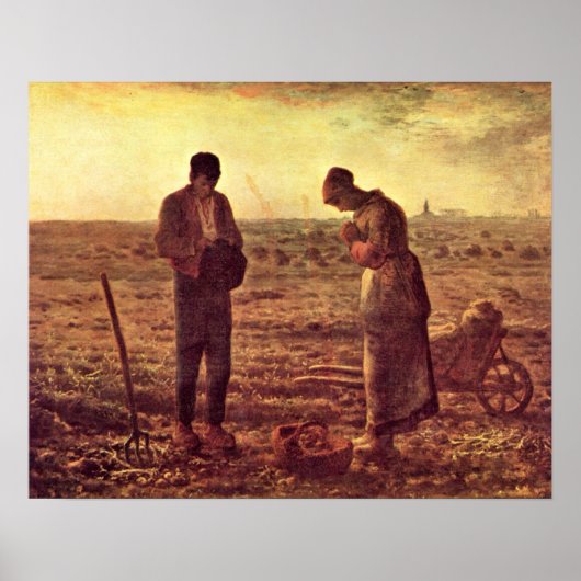 Poster Soirée de prière de Jean-François Millet (Devant)