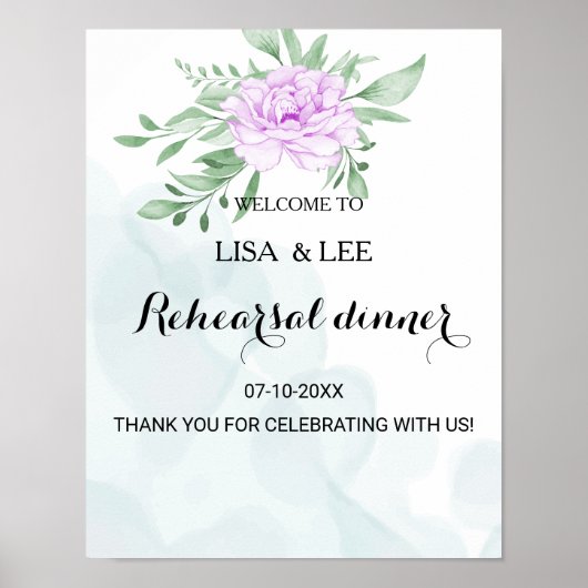 Poster Soirée de répétition d'Eucalyptus Rose violet (Devant)