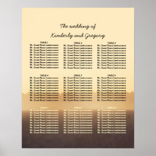 Poster Soirée d'été Mariage rustique en bois assis