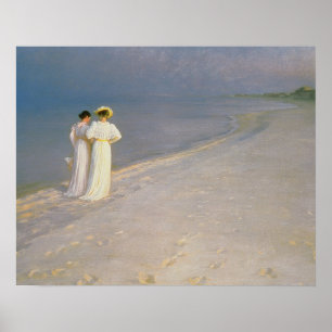 Poster Soirée d'été sur la plage du sud de Skagen