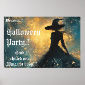 Poster Soirée d'Halloween de l'heure de sorcière (Devant)