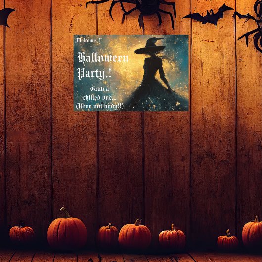 Poster Soirée d'Halloween de l'heure de sorcière