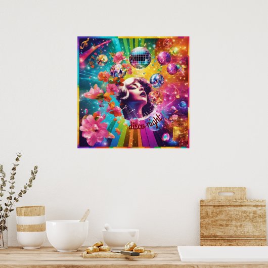 Poster Soirée disco rétro (Cuisine)