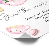 Poster Soirée du thé - devinez le gâteau sucré (Coin)