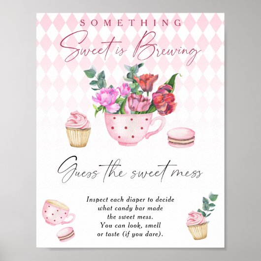 Poster Soirée du thé - devinez le gâteau sucré (Devant)