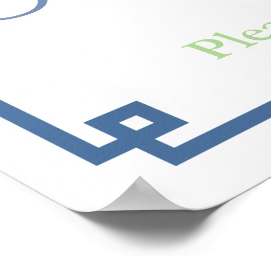 Poster Soirée élégante Bleu Vert Gingembre Jar Douche (Coin)