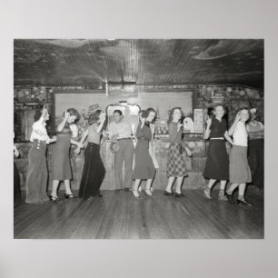 Poster Soirée entre filles, 1938. Photo ancienne