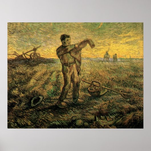Poster Soirée - Fin de journée de Vincent van Gogh (Devant)