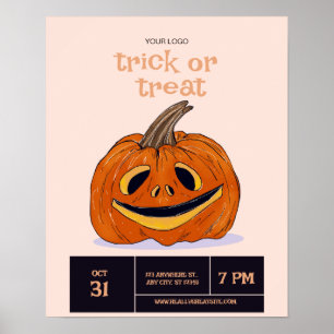 Poster Soirée Halloween Trick Or Treat, Nuit d'Halloween 