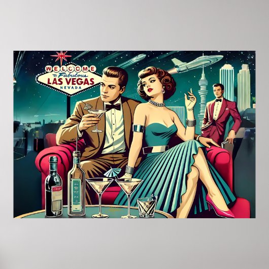 Poster Soirée Martini Las Vegas Age Spatial (Devant)