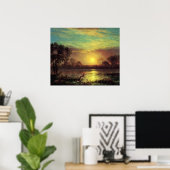 Poster Soirée, Owens Lake California par Albert Bierstadt (Bureau à domicile)