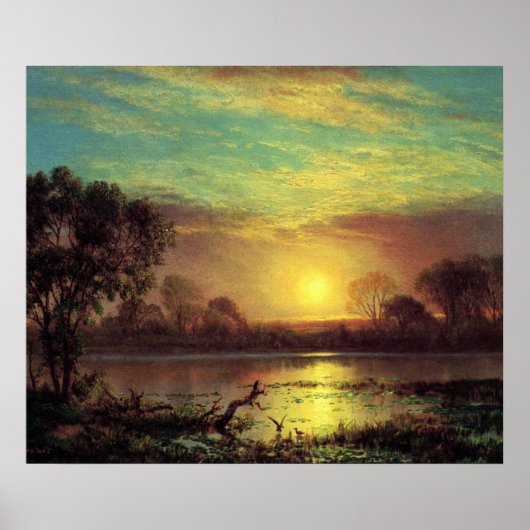 Poster Soirée, Owens Lake California par Albert Bierstadt (Devant)
