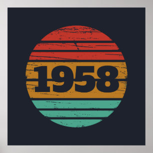 Poster Soirée personnalisée vintage de 65e anniversaire