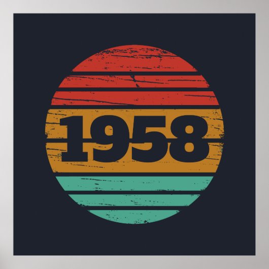 Poster Soirée personnalisée vintage de 65e anniversaire (Devant)